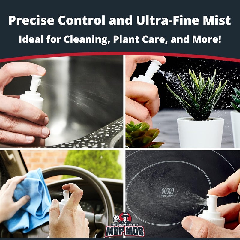 Mop Mob Leak Proof Fine Mist Spray Head 6 Pk. Plunger Sprayer Replacement Cap for Large Bottles, BPA-free 24/410 Thread Fingertip Pump Mister Top with 9.25 in. Tube for Home, Cleaning, Beauty + Hair Care - Image 4